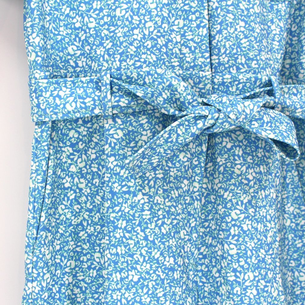 Jonathan Simkhai Owen Ditsy Blue White Floral Crepe Jumpsuit Pants 4 NWT - Picture 6 of 11